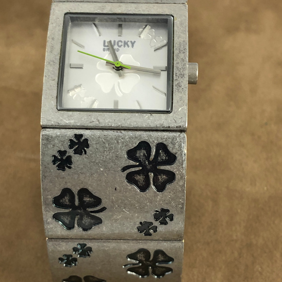 COPY - Be Lucky Brand Watch Silvertone 4 Leaf Clover - Picture 4 of 8